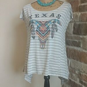 Mezzanine by Modcloth Striped Hankerchief Top sz S